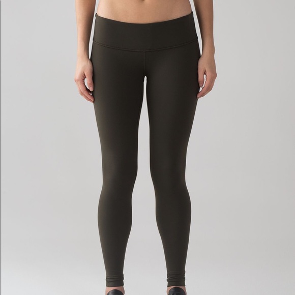 lululemon athletica Pants - Wunder Under full length low rise Dark Olive